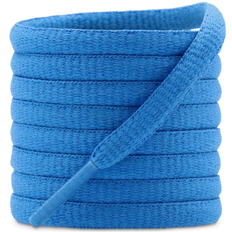 DELELE 2Pair Oval Shoes laces 42 Colors Half Round 1/4" Athletic ShoeLaces for Sport/Running Shoes Shoe Strings Baby Blue -45 inch - Image 1